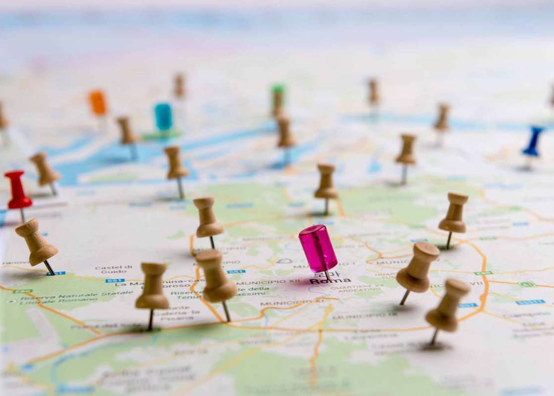 pin marking location on map