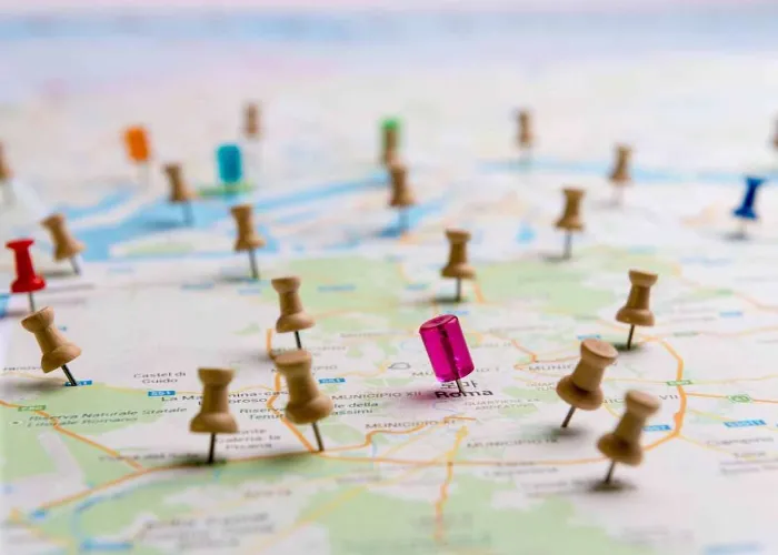 pin marking location on map