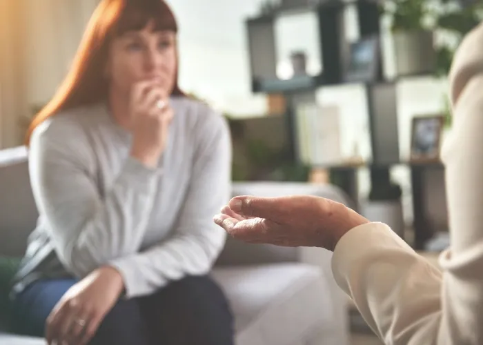 woman doing therapy.