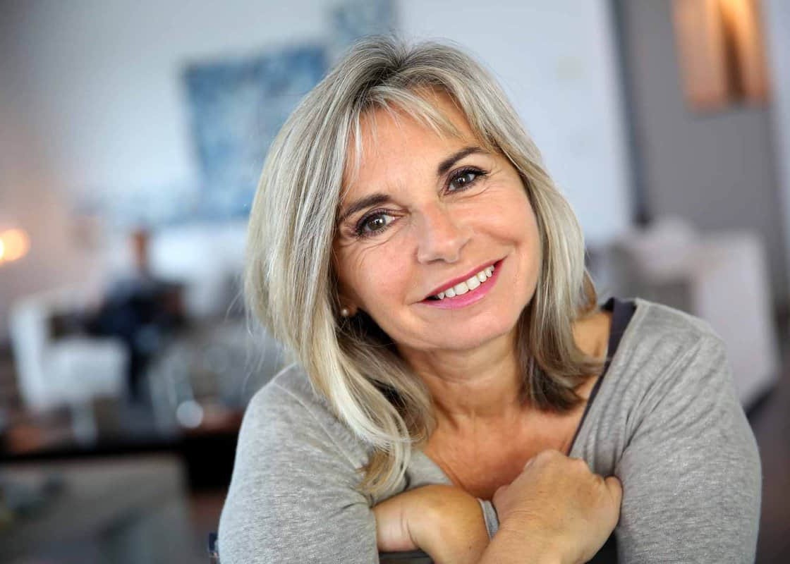 Portrait of attractive and serene mature woman