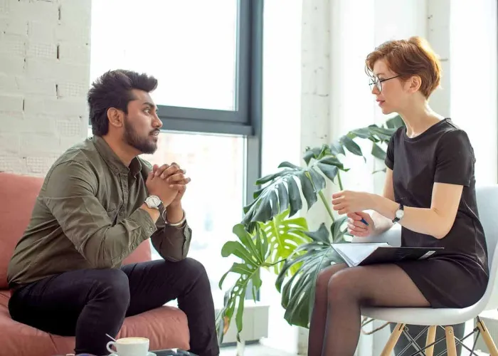 professional psychologist doctor consult in psychotherapy session